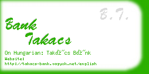 bank takacs business card